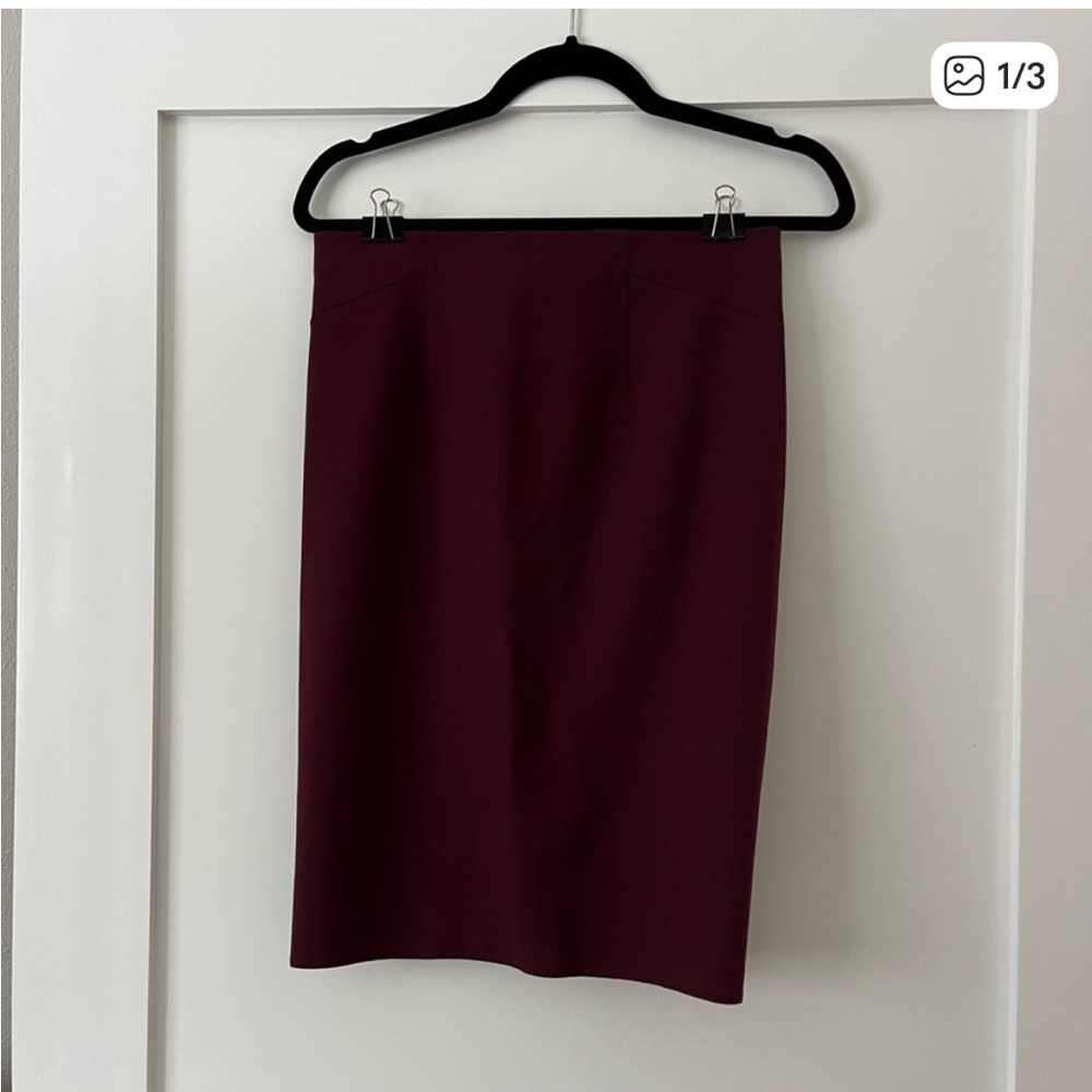 Ann Taylor Deep Burgundy Pencil Skirt